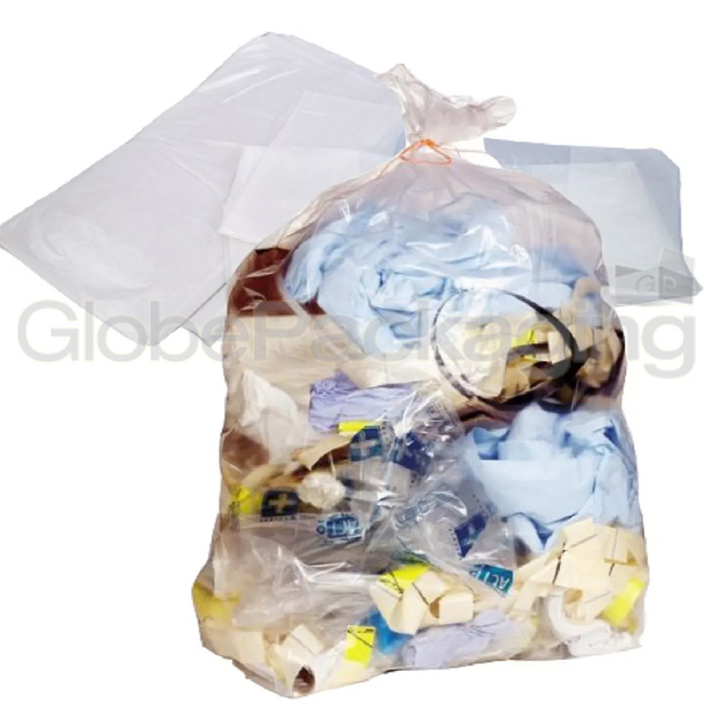 100 x LARGE CLEAR REFUSE SACKS RUBBISH BAGS 18x29x39